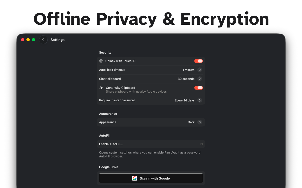 PanicVault on Mac - Screenshot 9