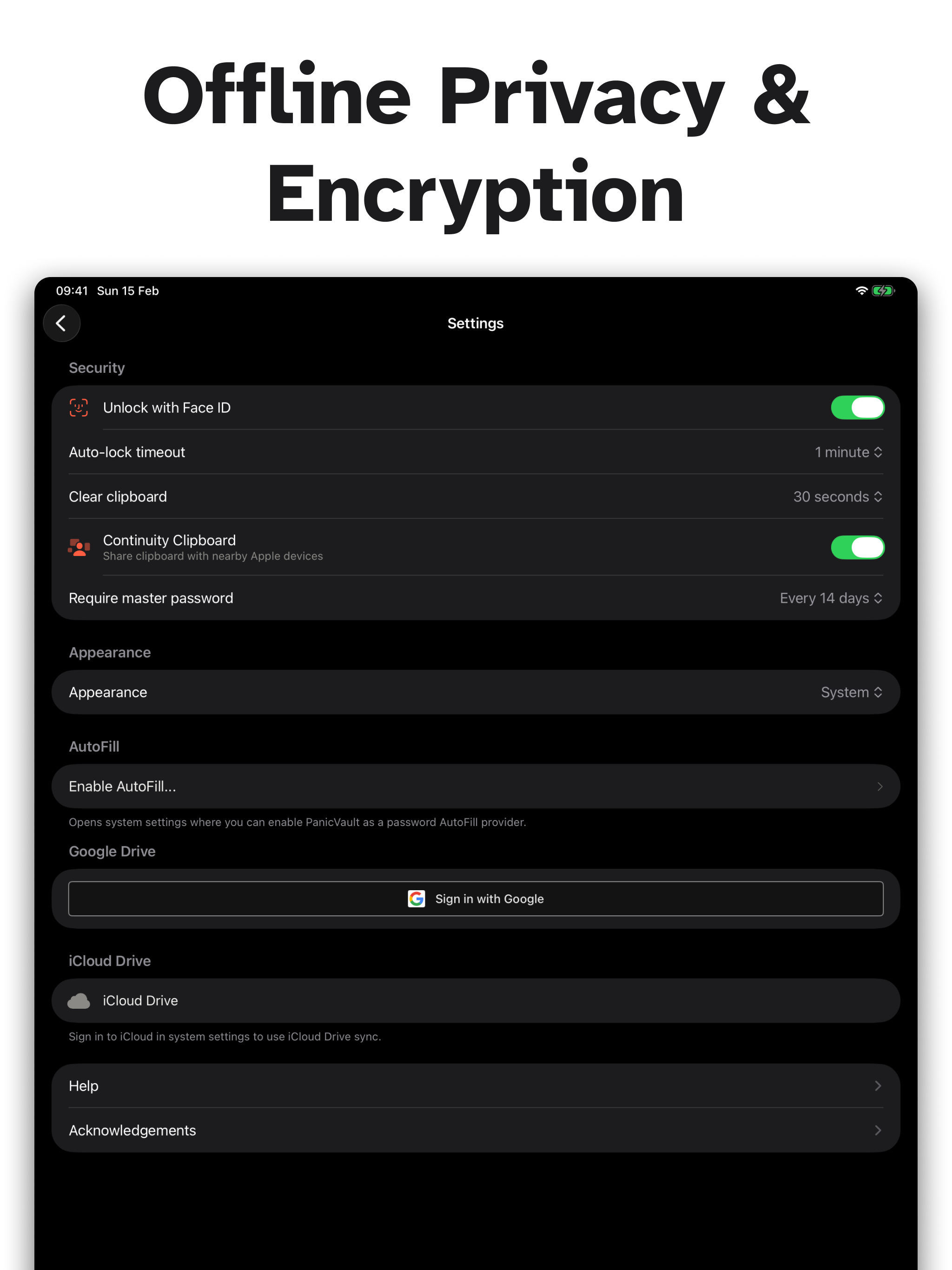 PanicVault on iPad - Screenshot 9