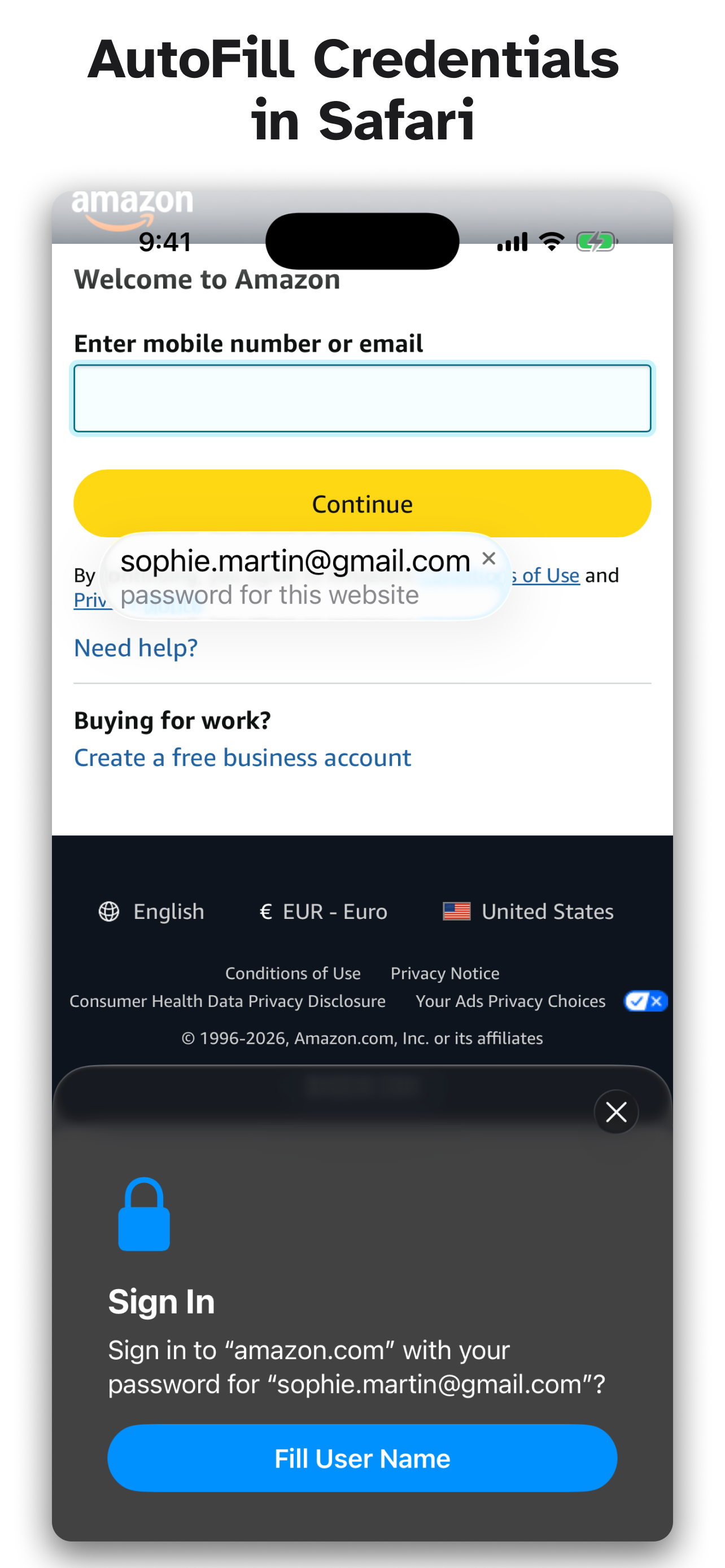 PanicVault on iPhone - AutoFill Credentials in Safari
